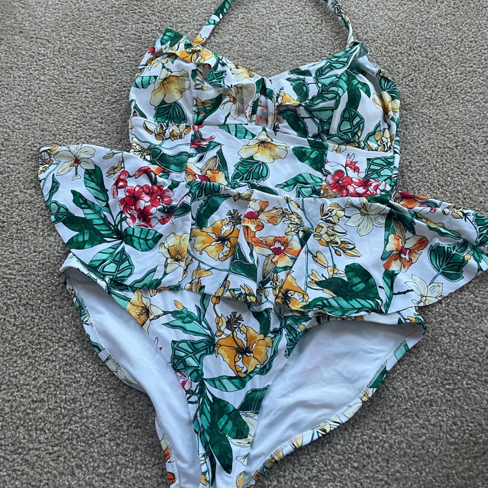 PEPLUM ONE PIECE BATHING SUIT